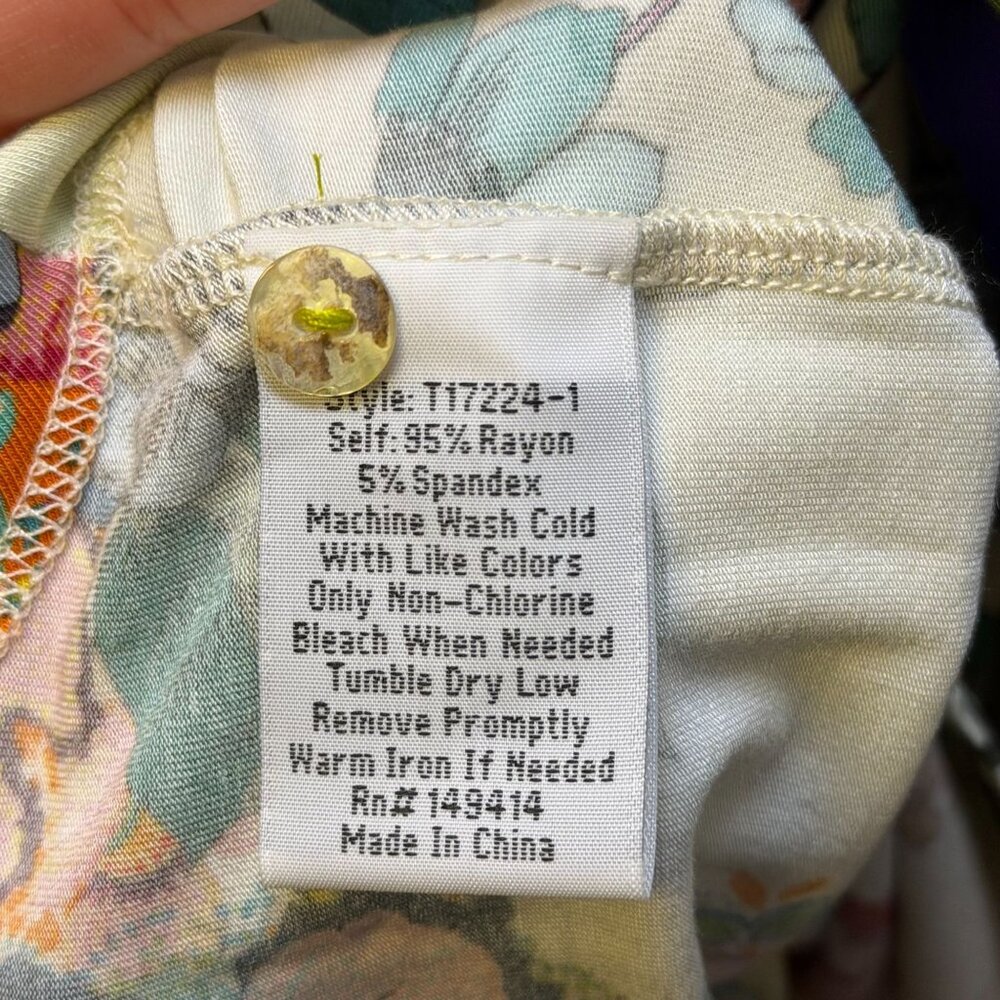 NWT Johnny Was Multi-Color Button-Up Blouse With Floral Print Long Sleeves Size - Picture 6 of 6